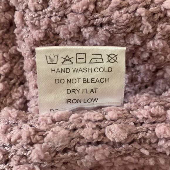 Lavender Sherpa V Neck Sweater - Picture 7 of 7